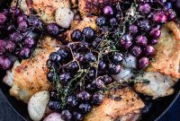 Skillet-Roasted Chicken with Caramelized Grapes and Shallots