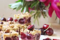 Brown Butter Hazelnut Cherry Clafoutis Bars — Rustic Dessert Recipe