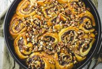 Maple-Banana Pumpkin Cinnamon Rolls with Warm Cinnamon Glaze