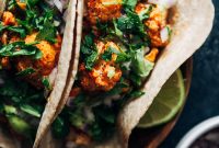 Spicy Buffalo Cauliflower Tacos with Cool Vegan Ranch