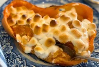 Twice-Baked Butternut Squash with Toasted Marshmallow Topping