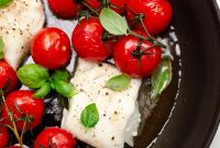Tomato Basil Baked Cod with Lemon and Garlic