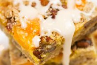 Peaches and Cream Dessert Bars — Summer Fruit Slice Recipe