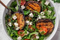 Smoky Roasted Eggplant Salad with Garlic and Herbs