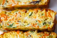 Cheesy Morning Egg Bake with Veggies and Bacon