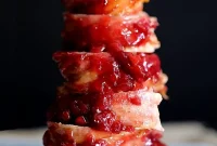 Bacon-Wrapped Pork Tenderloin with Cherry Merlot Glaze