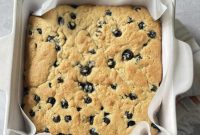 Chewy Blueberry Blondies with Brown Butter Glaze