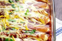 Black Bean Enchiladas with Tangy Red Sauce and Melted Cheese