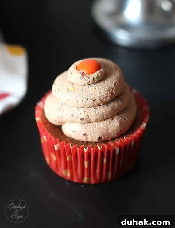 M&M Cupcakes ready to serve