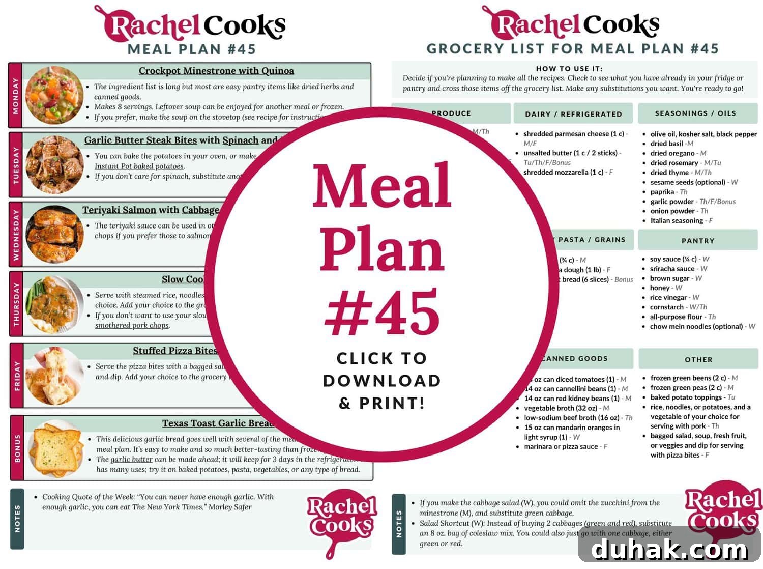 7-Day Family Meal Plan: Simple Dinners & Grocery List 3 Meal plan 45 preview image.