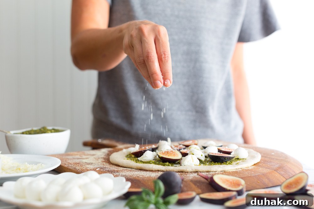 Fig & Pistachio Pesto Pizza Recipe for Sweet Savory Pairing 14 Fig and Pistachio Pesto Pizza pecorino sprinkle