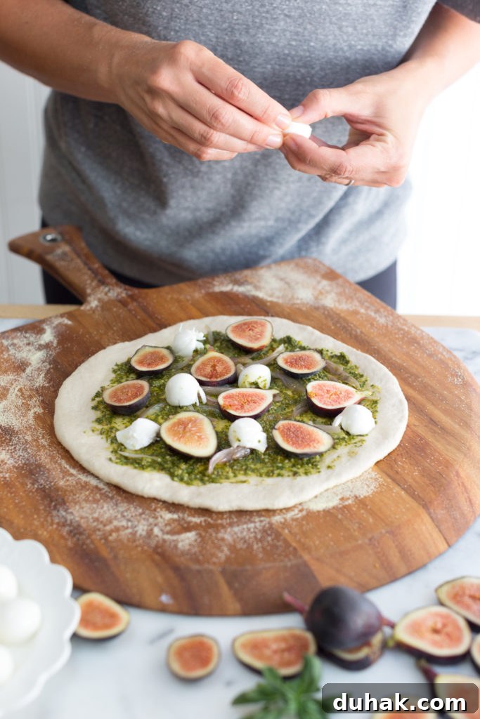 Fig & Pistachio Pesto Pizza Recipe for Sweet Savory Pairing 16 Fig and Pistachio Pesto Pizza topping