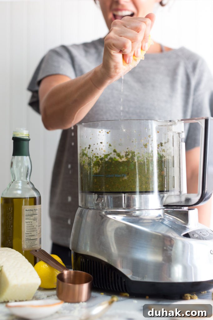 Fig & Pistachio Pesto Pizza Recipe for Sweet Savory Pairing 10 pistachio pesto sauce - add lemon