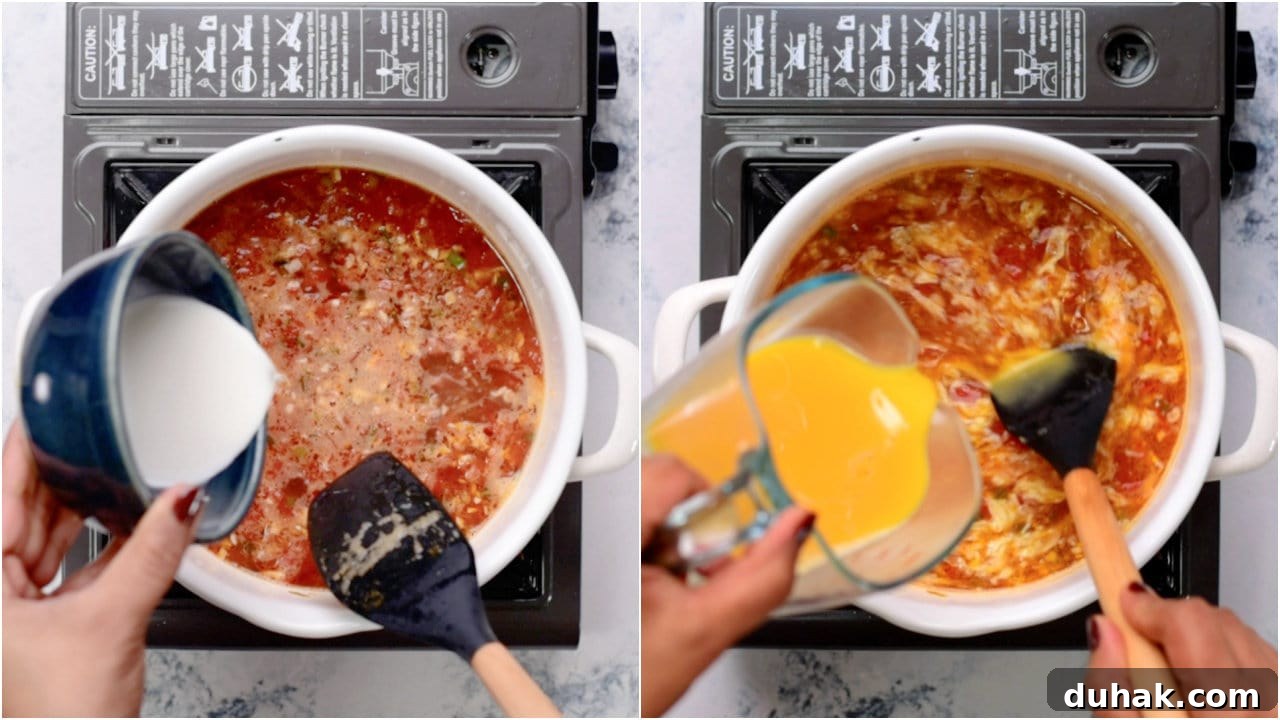 Quick Tomato and Egg Drop Soup Recipe for Comforting Meals 8 Step 4 to make Egg Drop Soup