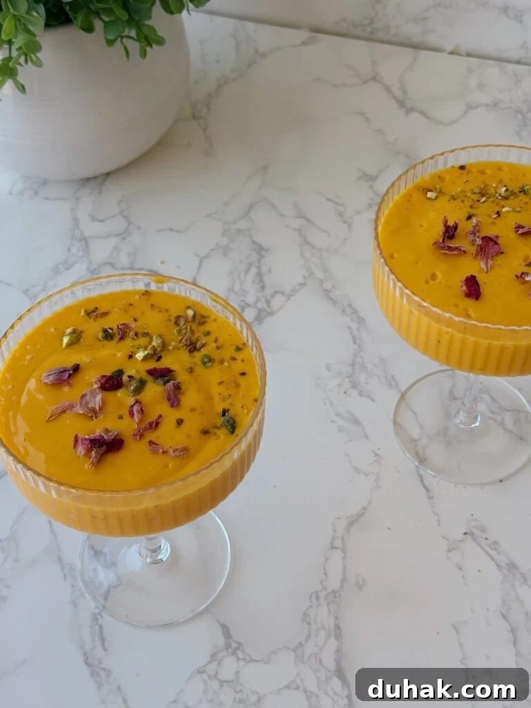 mango lassi recipe top down shot