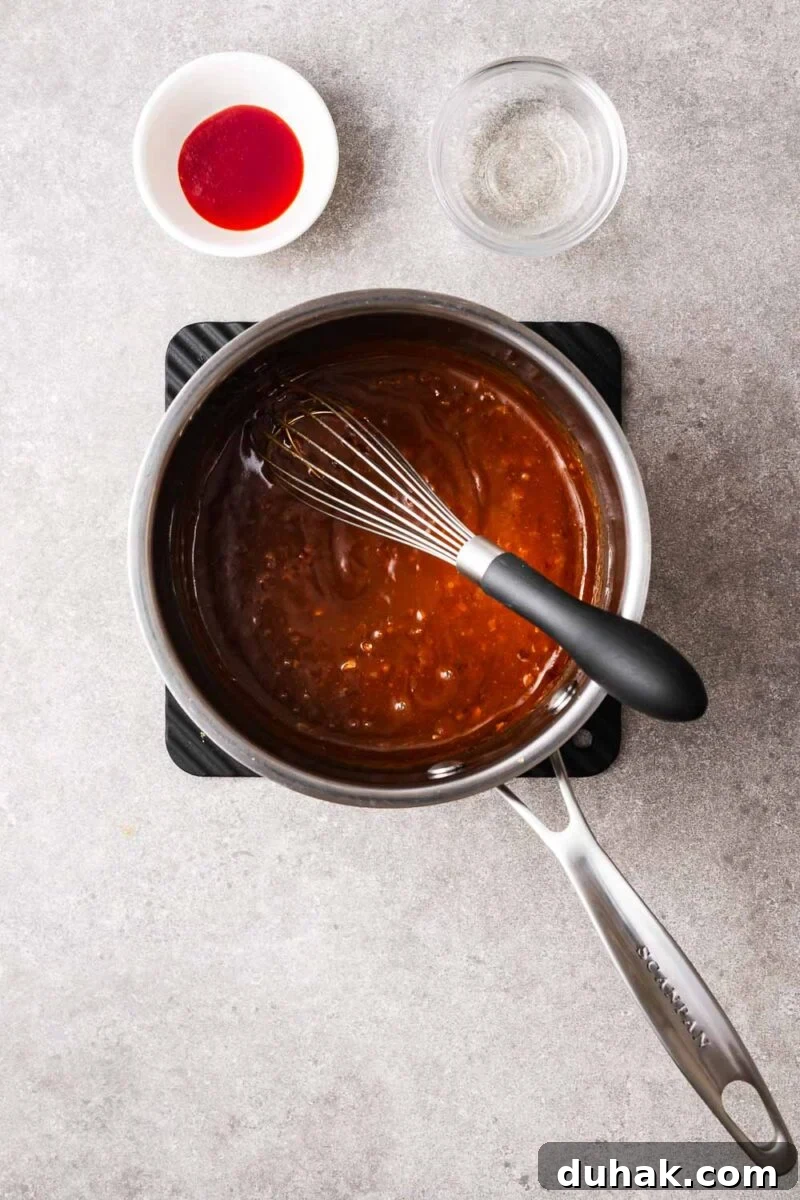 Hoisin Peanut Sauce Recipe for Stir-Fries, Dipping & Marinades 8 Whisking hoisin peanut sauce until it is well combined with a thick texture.