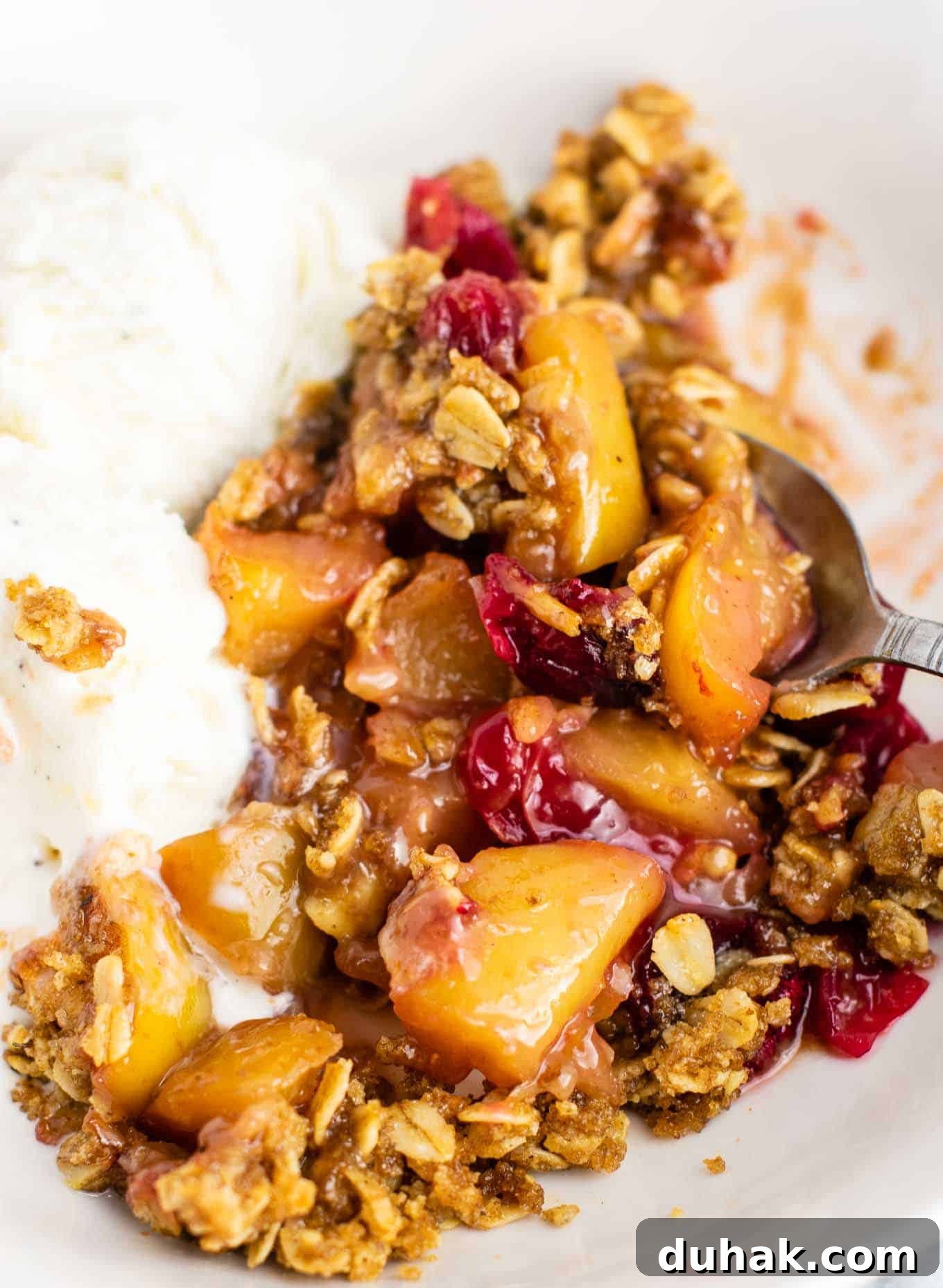 Cranberry Apple Crisp with Warm Cinnamon Crumble 4 cranberry apple crisp with ice cream