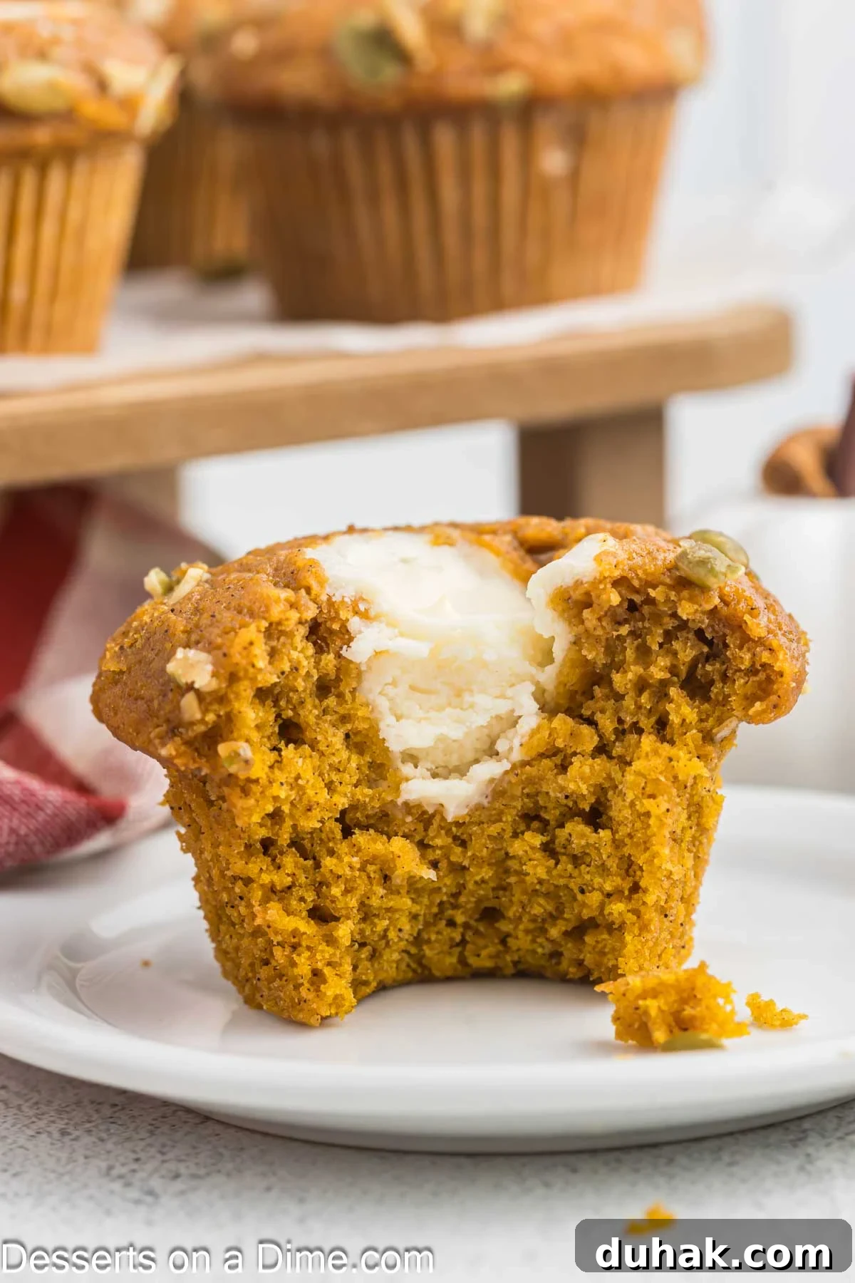 Starbucks Pumpkin Muffin on plate. 