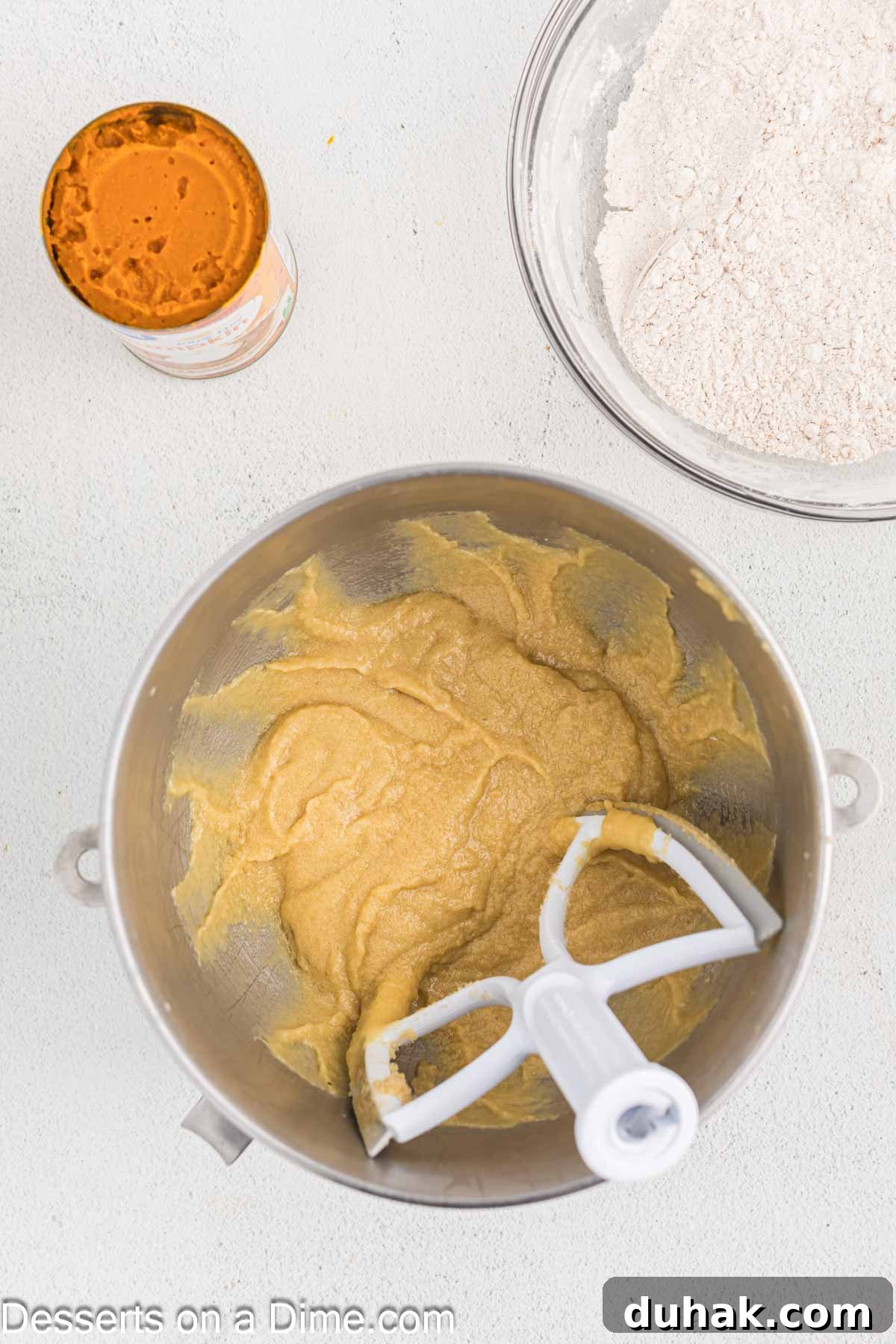 Add the eggs and mix until combined. 
