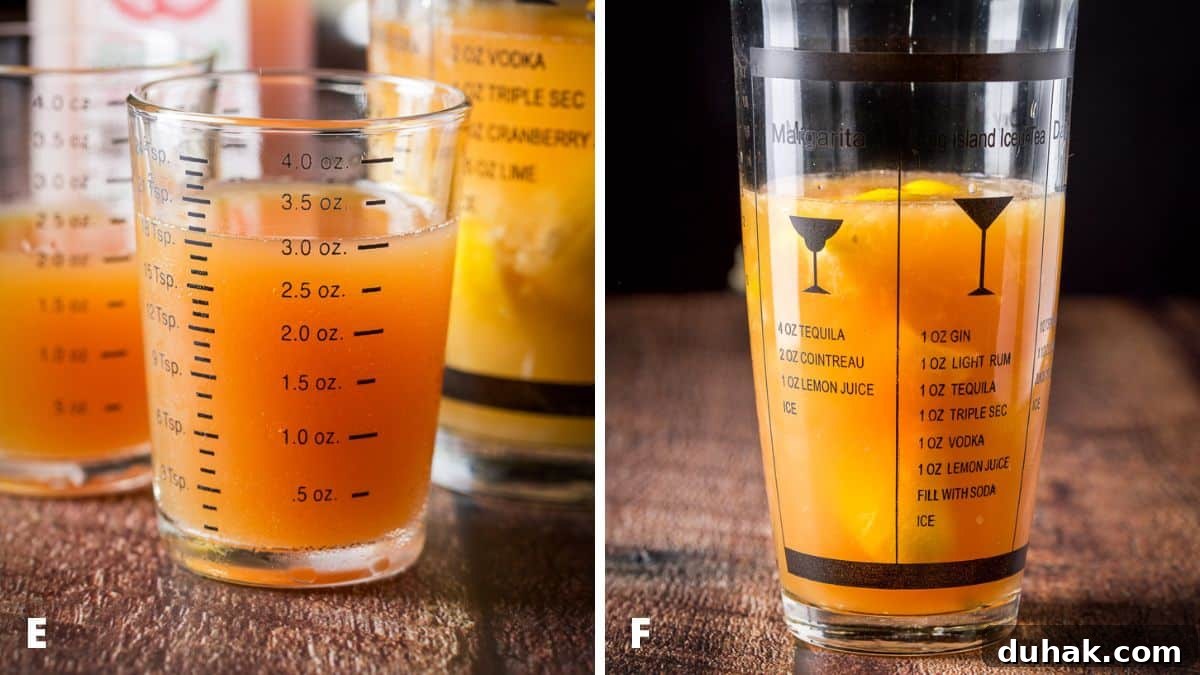 Apple Cider Bourbon Smash Cocktail Recipe 6 Apple cider measured out and the ingredients in the shaker