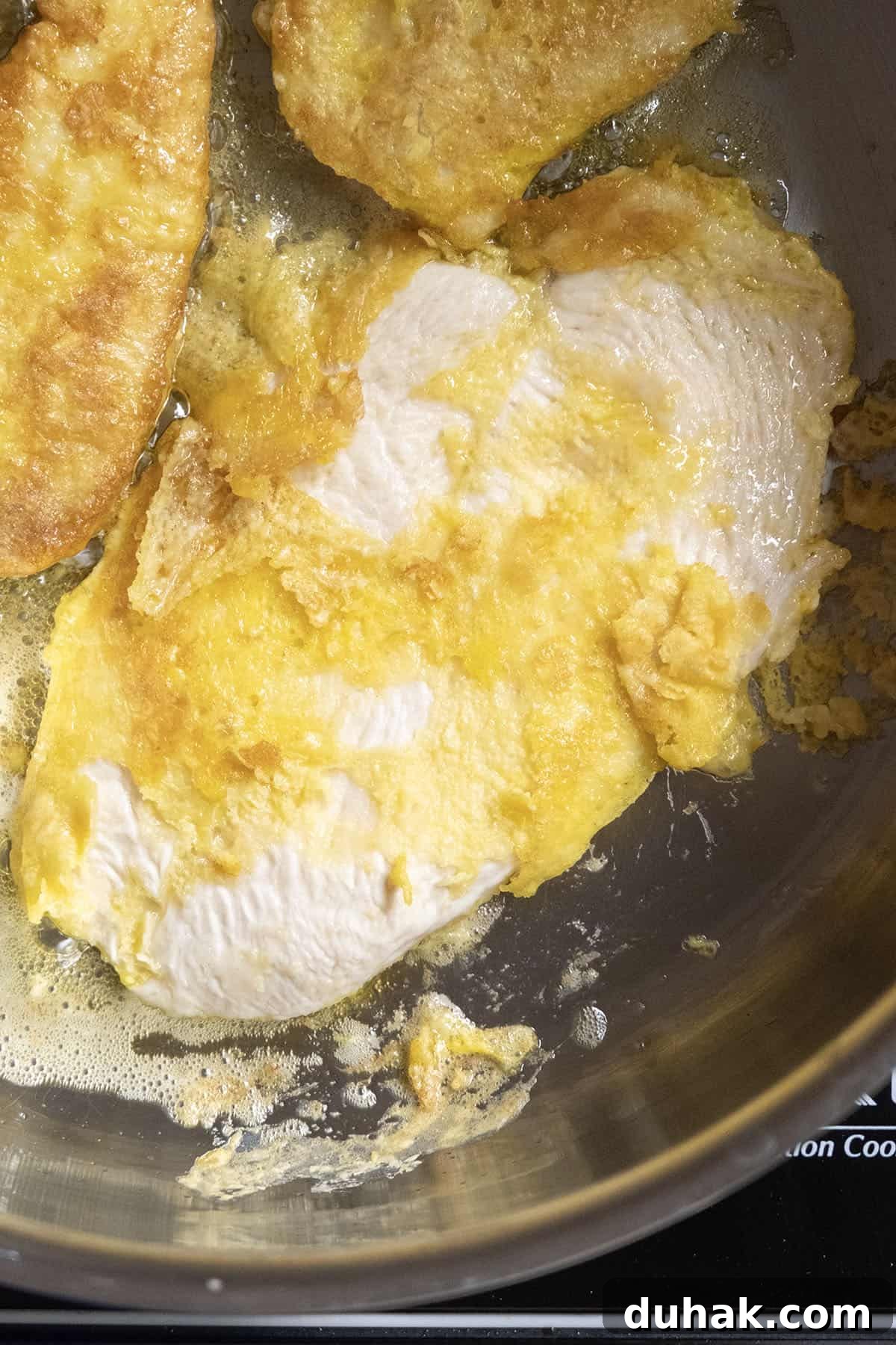 chicken fried with oil not hot enough