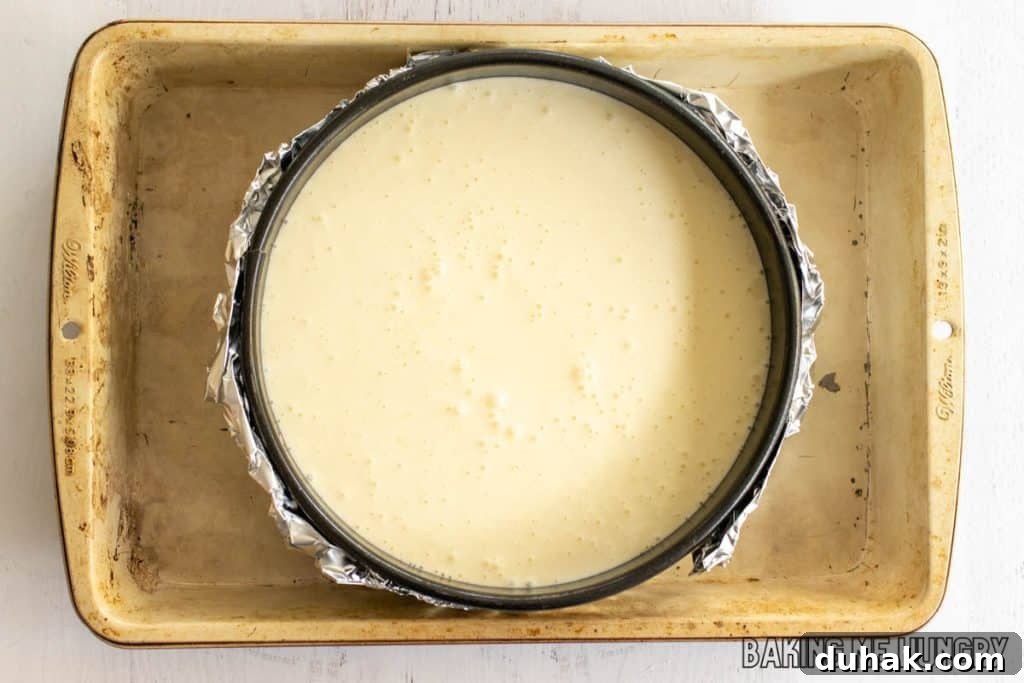 springform pan in water bath