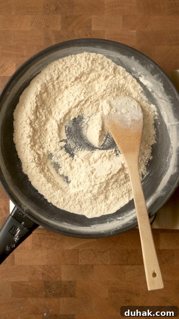 flour fully toasted