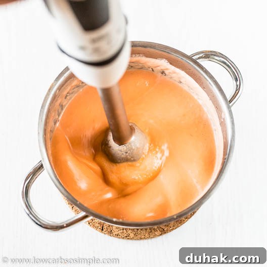 Creamy Roasted Tomato & Garlic Soup Recipe 9 Pureeing | Low-Carb, So Simple
