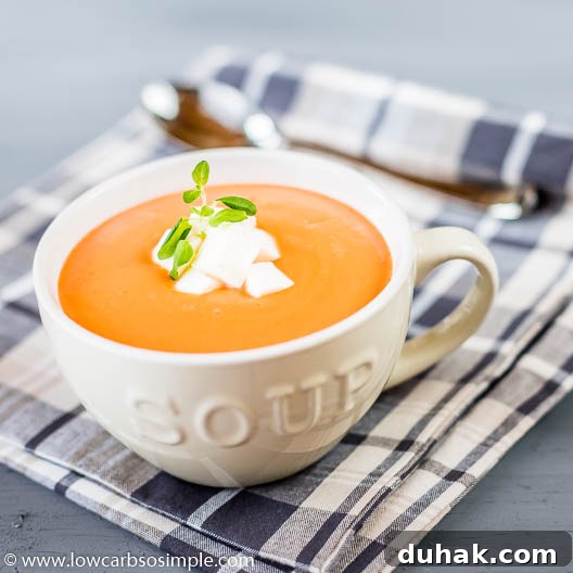 Creamy Roasted Tomato & Garlic Soup Recipe 10 Creamy Tomato and Garlic Soup | Low-Carb, So Simple