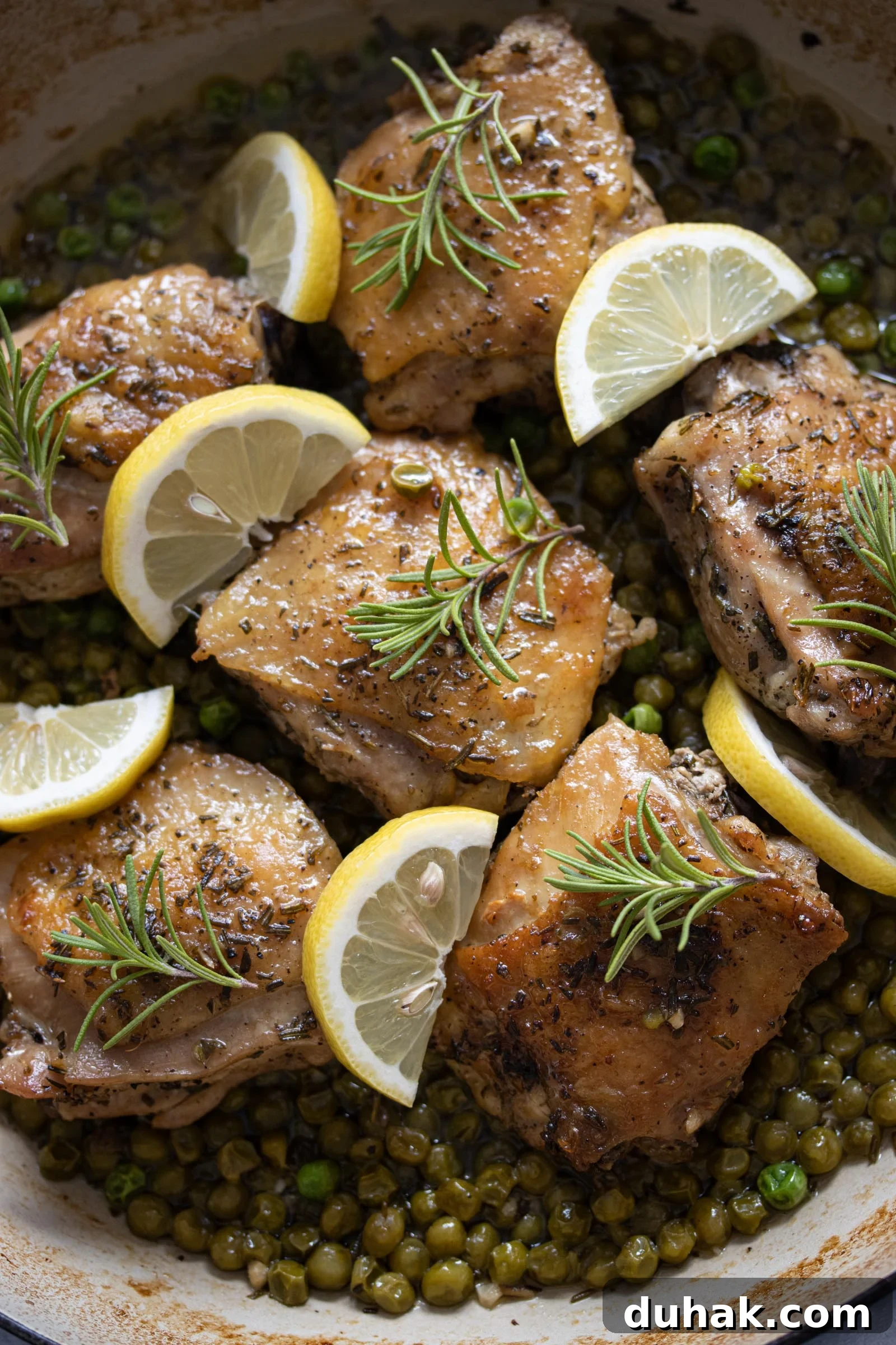 Lemon Rosemary Chicken with Peas — Simple Weeknight Recipe 2 Rosemary, Peas Lemon Chicken