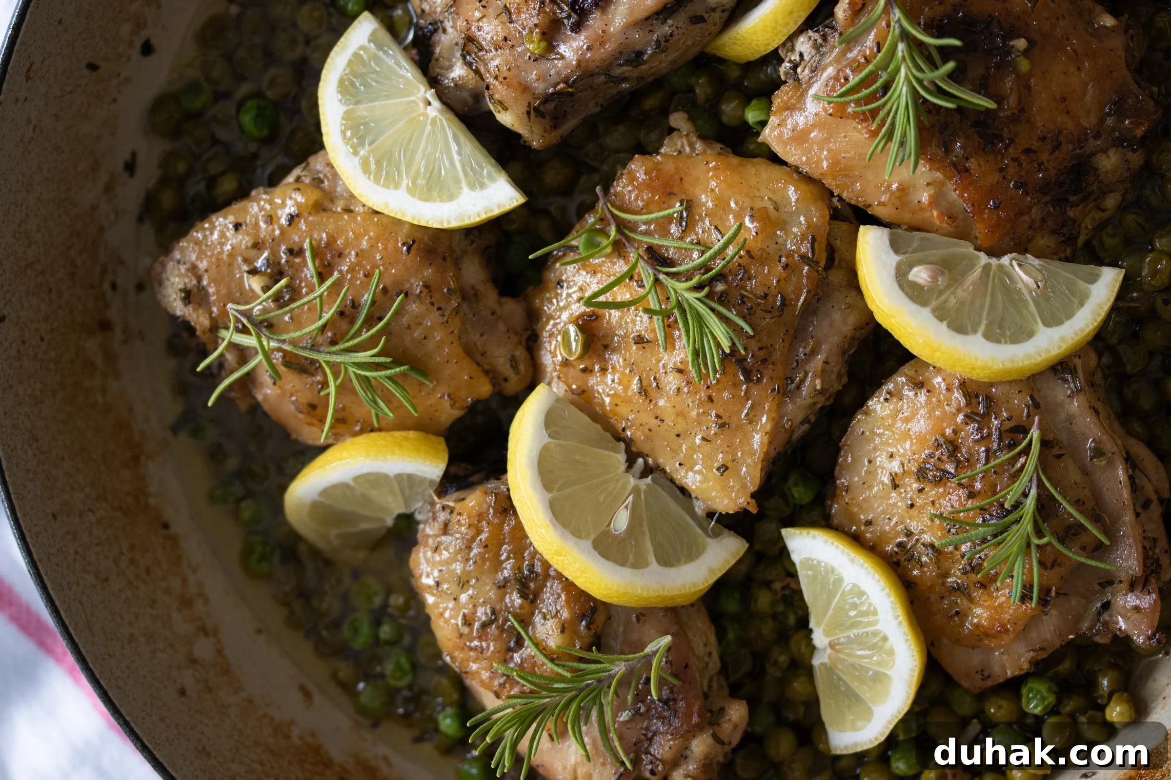 Lemon Rosemary Chicken with Peas — Simple Weeknight Recipe 3 Rosemary, Peas, Lemon Chicken