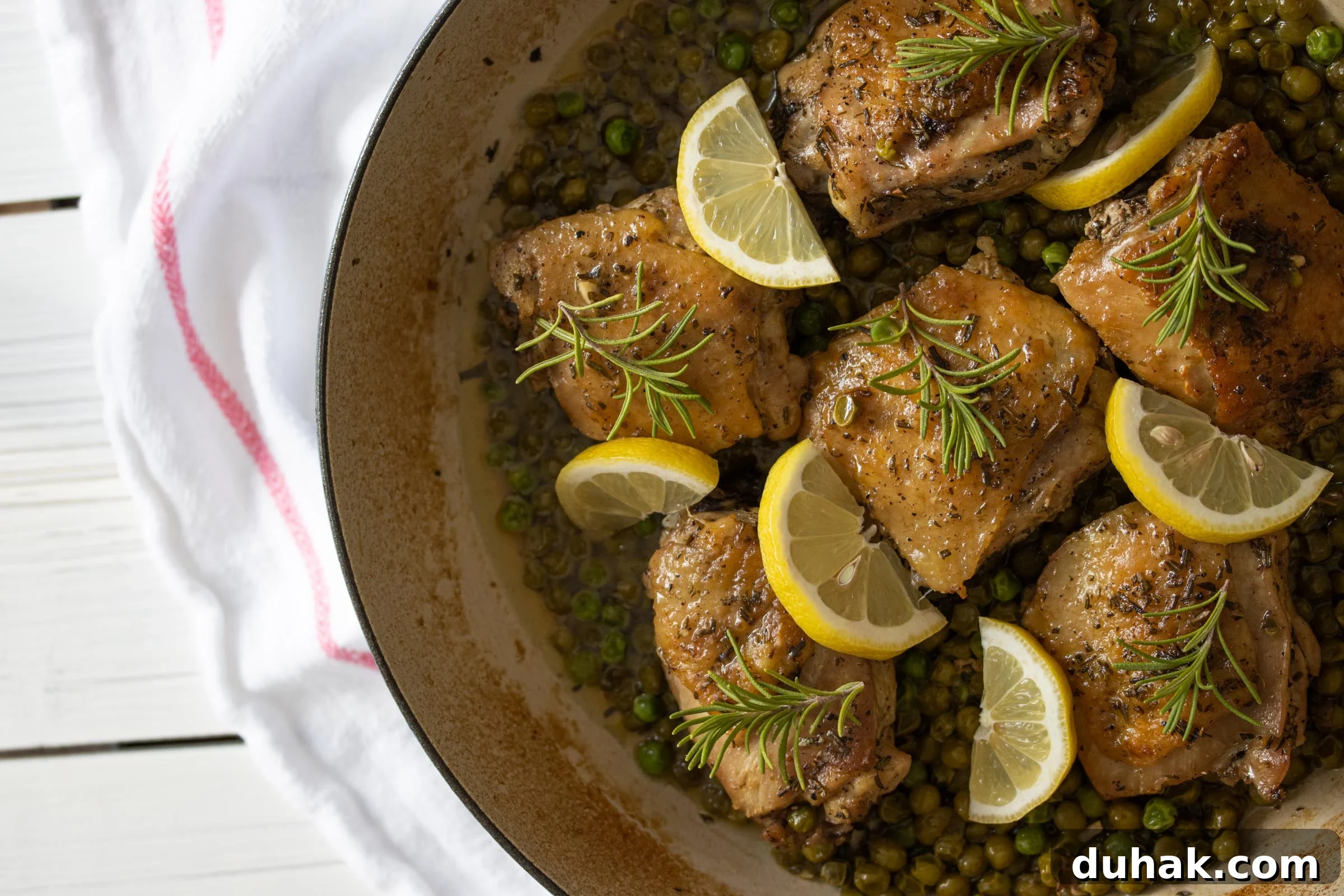 Lemon Rosemary Chicken with Peas — Simple Weeknight Recipe 4 Rosemary, Peas, Lemon Chicken