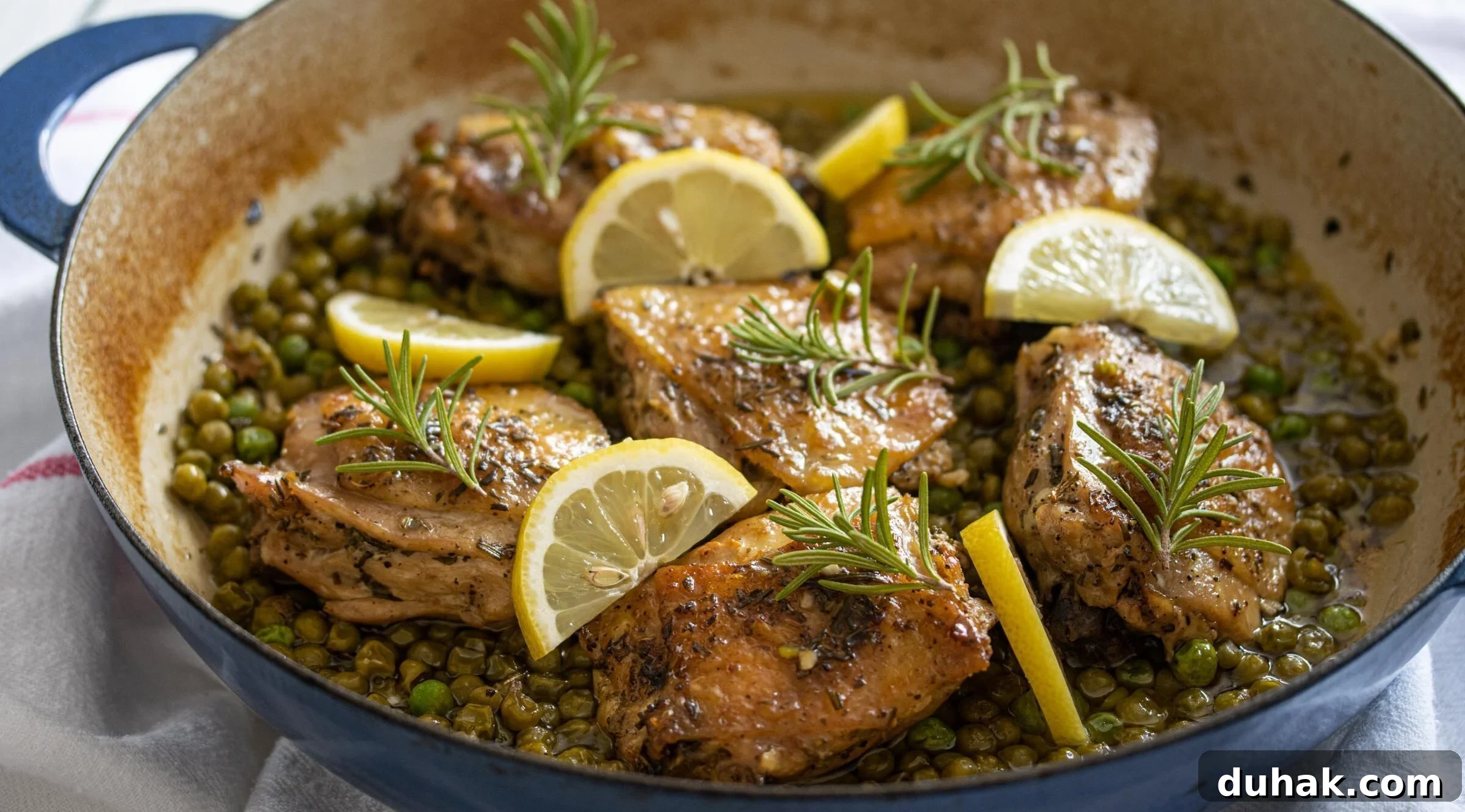 Lemon Rosemary Chicken with Peas — Simple Weeknight Recipe 5 Rosemary, Peas, Lemon Chicken.