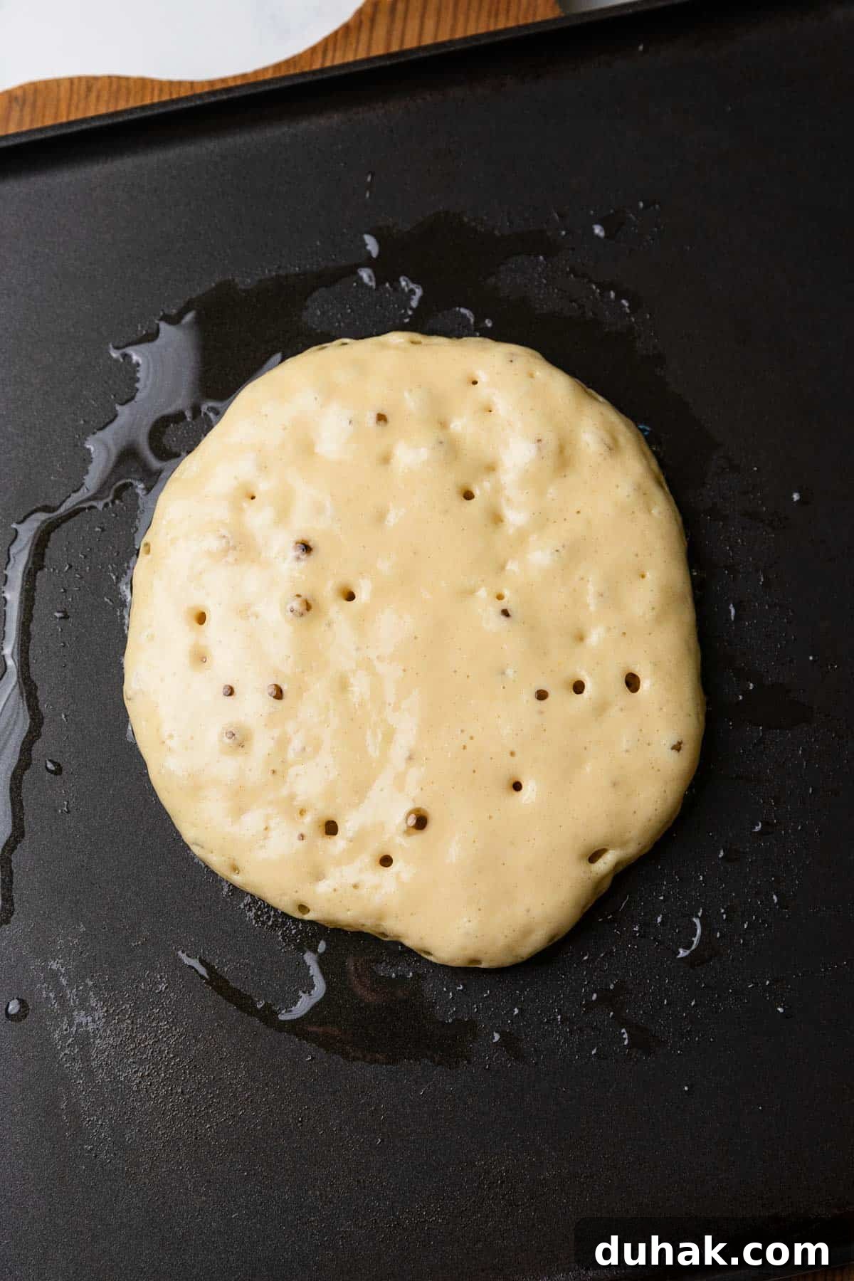 first step making a pancake