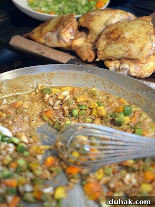 Classic Sausage and Chicken Gumbo Recipe — Hearty Creole Stew 8 Cajust mirepoix for sausage and chicken gumbo.
