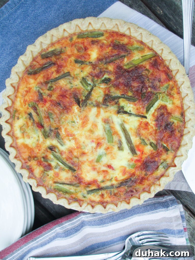 Lobster Asparagus and Gruyere Quiche 