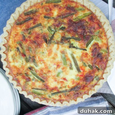 Lobster Asparagus and Gruyere Quiche
