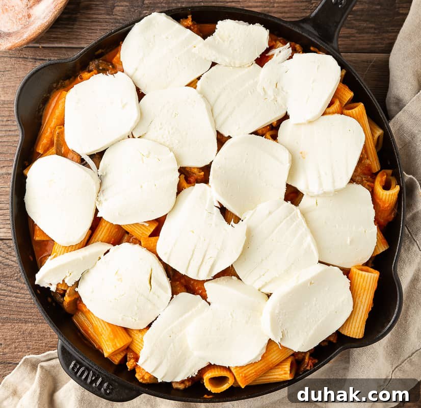 Creamy Baked Rigatoni with Italian Sausage and Mozzarella 5 pasta al forno with cheese