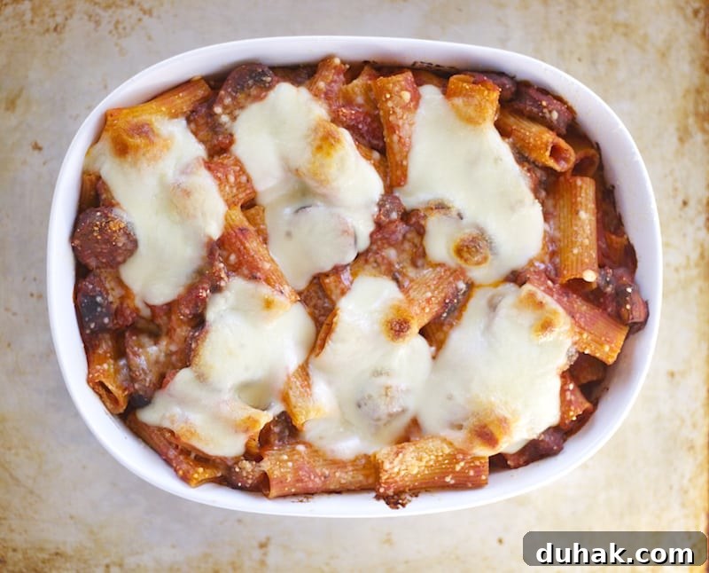 Creamy Baked Rigatoni with Italian Sausage and Mozzarella 10 Sausage Mushroom Rigatoni