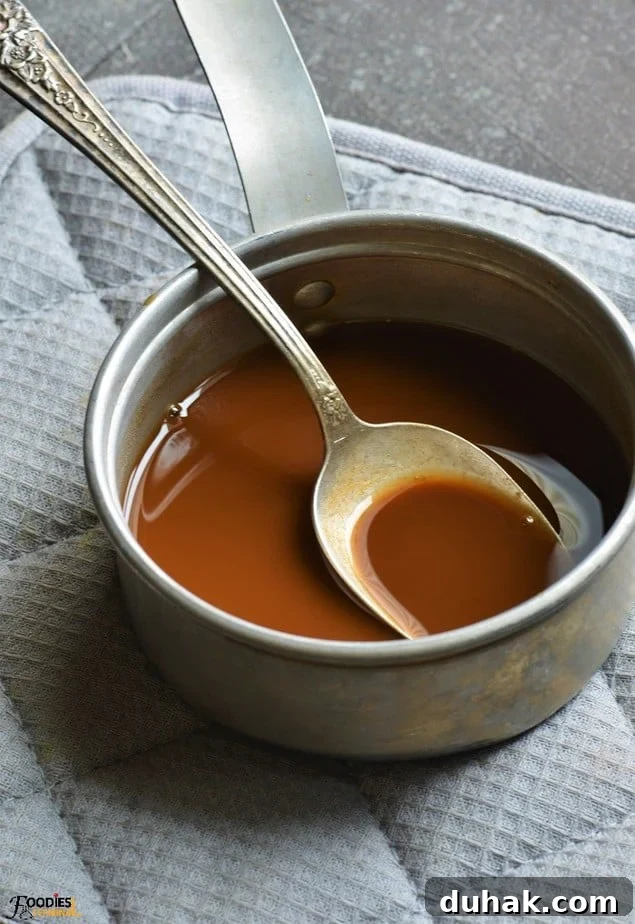 gumbo roux dark brown roux in a small pan
