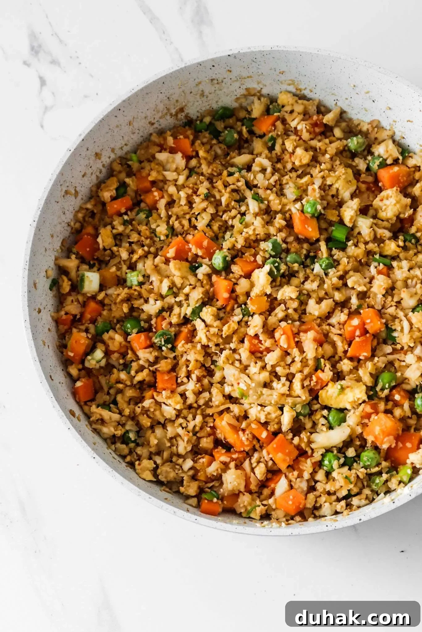 Cauliflower rice ready to cook