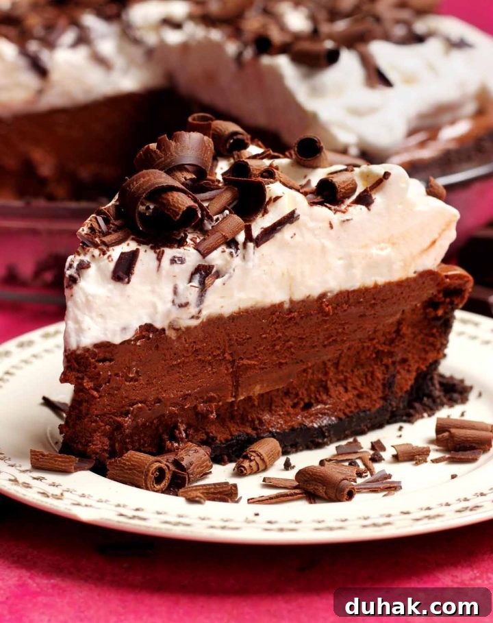 slice of French silk pie