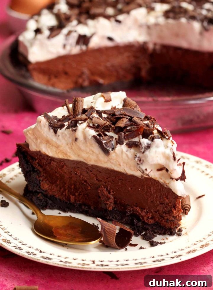 slice of French silk pie slice