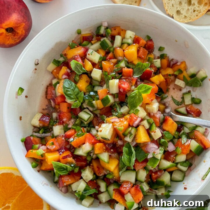 Cucumber Nectarine Bruschetta