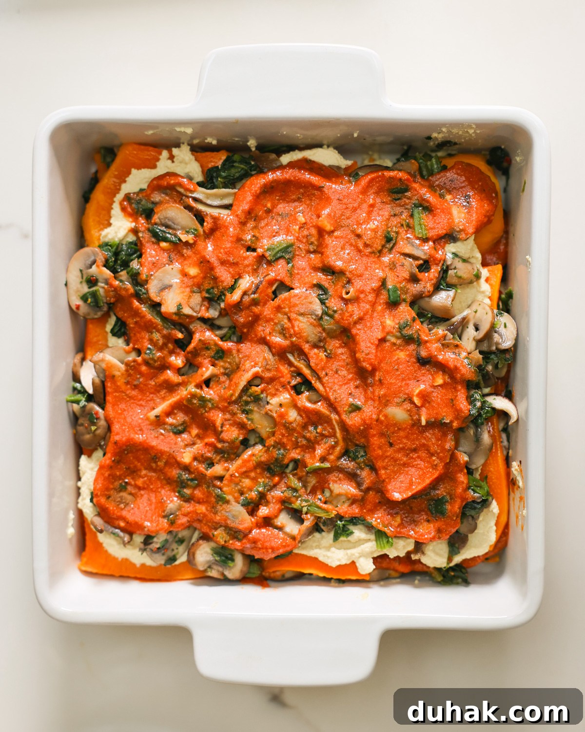 second layer of butternut squash lasagna 