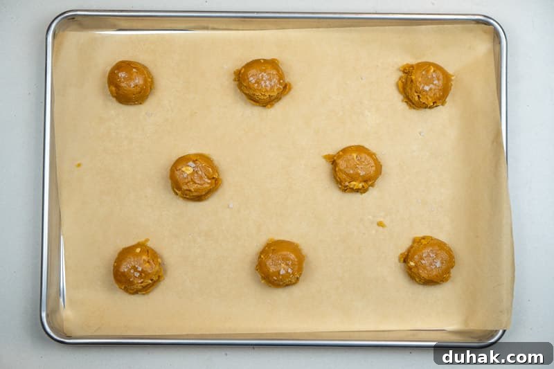 Portioning out the cookies