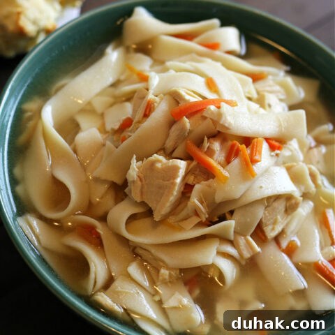gluten-free Chicken Noodle Soup in a bowl