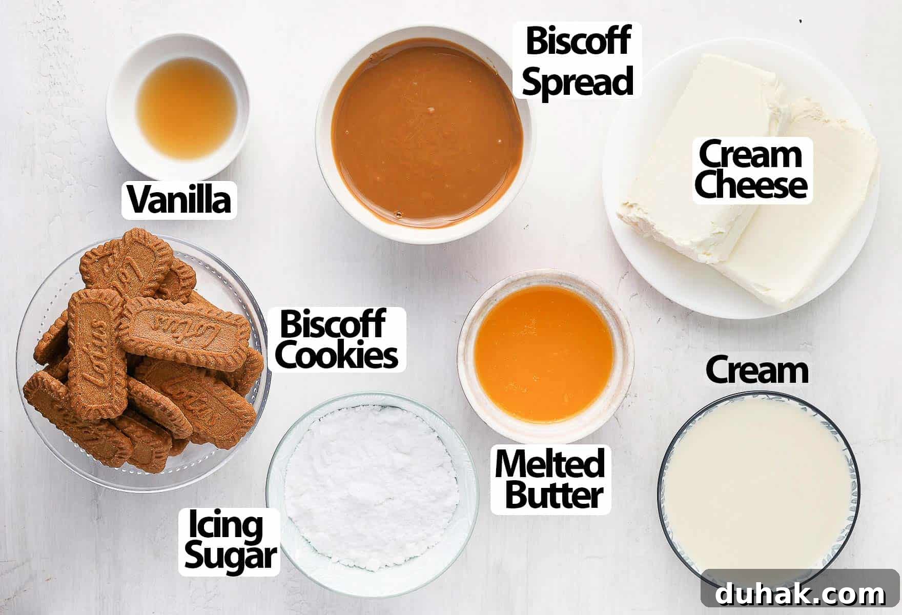 Ingredients on a light grey surface.