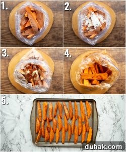 How to make sweet potato wedges - 5 step by step photos