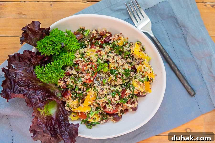 quinoa power salad in a bowl